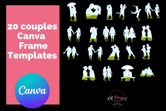 20 Couple's/Lovers Canva Frames: A Designer's Toolkit