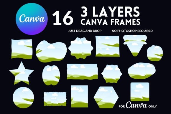 3 Separated Layers Canva Frames: Modern Depth for Your Designs