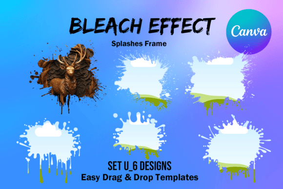Canva Frame Template Bleach Effect SetU: Modern Distressed Style