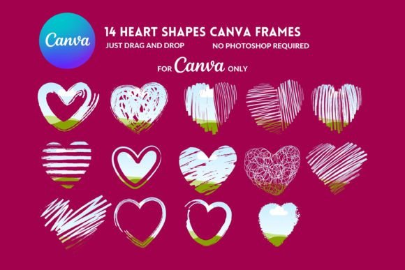 Canva Frames Heart, Hand Drawn Hearts: A Creative Asset