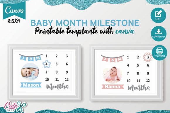 Capture Every Smile: The Ultimate Baby Month Milestone Canva Template