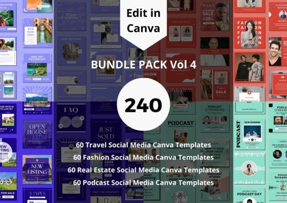 Elevate Your Brand with 240 Social Media Templates