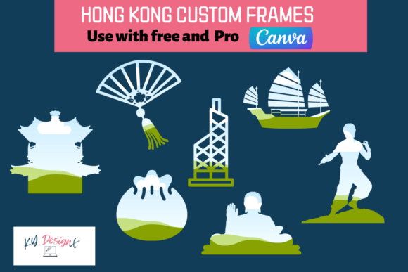 Elevate Your Brand with Canva Custom-Made Frames Hong Kong Theme