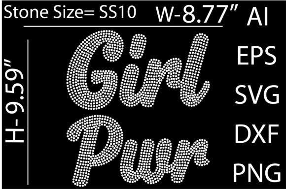 Girl Pwr Rhinestone Templates: Bold Design Assets