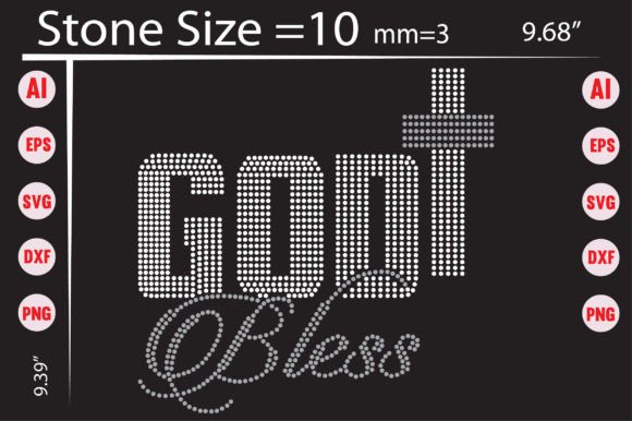 God Bless Rhinestone Templates: Sparkle for Your Brand