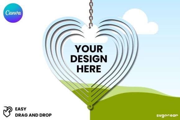 Heart Wind Spinner Canva Mockup: Showcase Your Designs