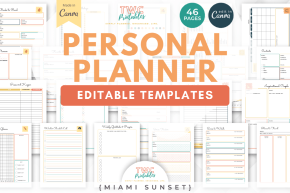 Master Your Goals with the Miami Sunset Planner Templates