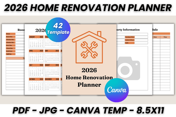 Master Your Renovation: The 2026 Home Renovation Planner Canva