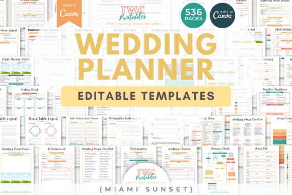 Wedding Planner Canva Templates | MIAMI: Your Digital Blueprint for a Dream Wedding