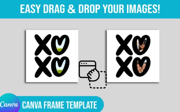 XOXO Editable Valentine Day Canva Frame